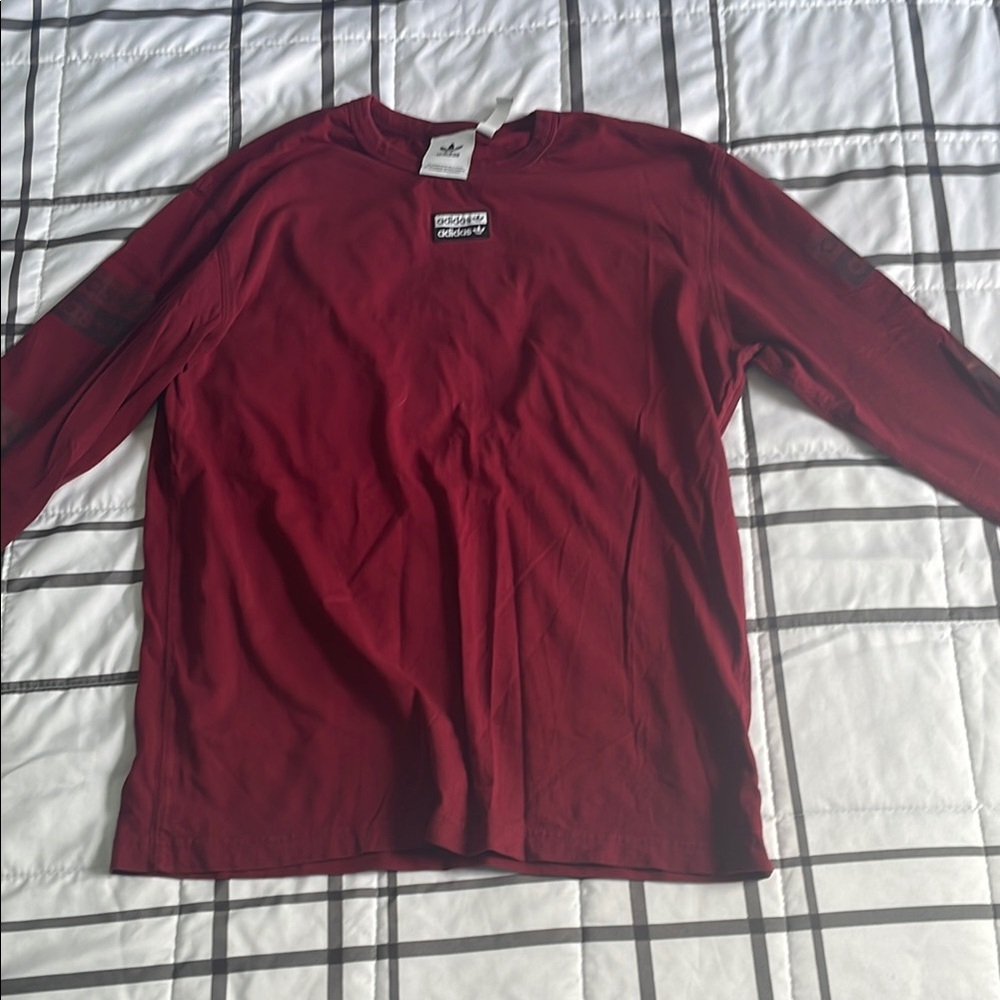 Adidas Burgundy Long Sleeve Tee